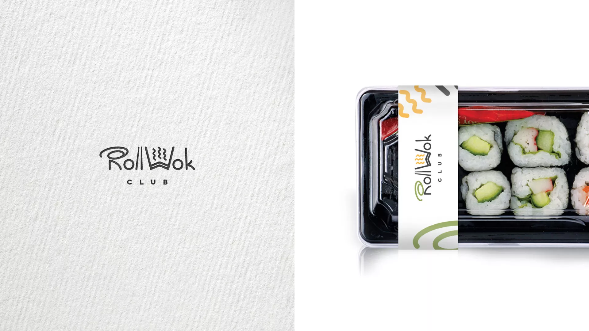 Разработка наклеек для суши-бара «Roll Wok Club» в Шахтах